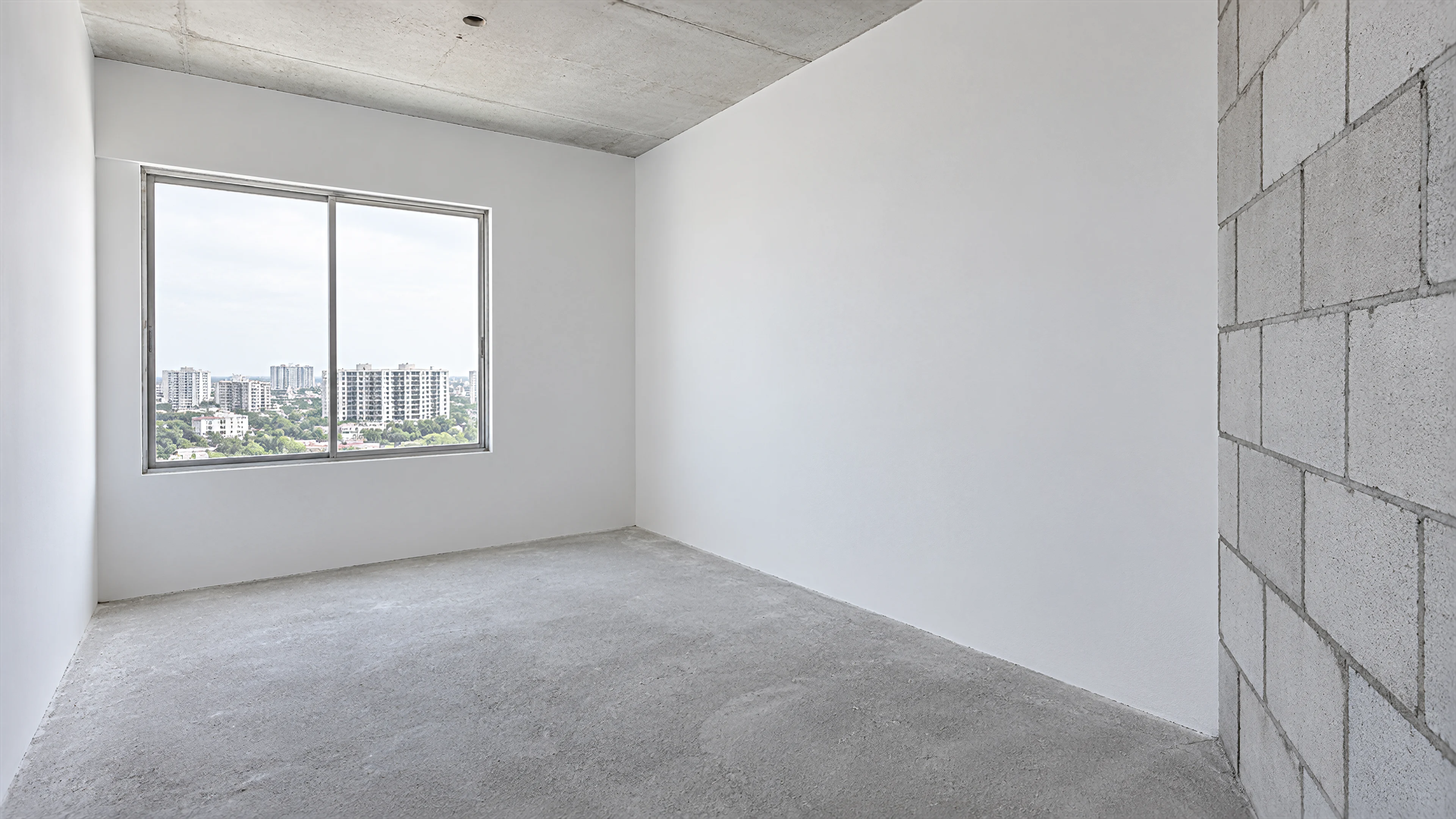 A white plastered room